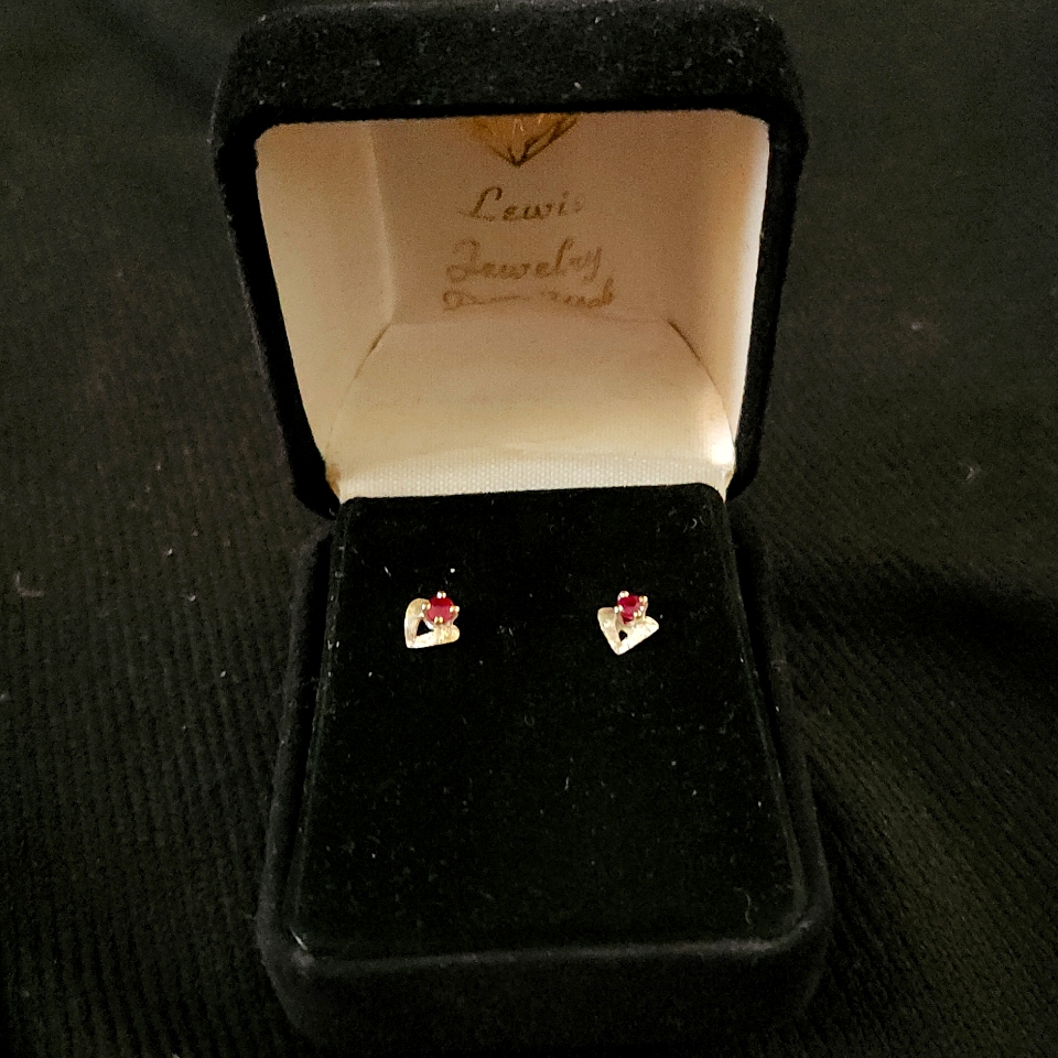 Nwt Heart Ruby Earring